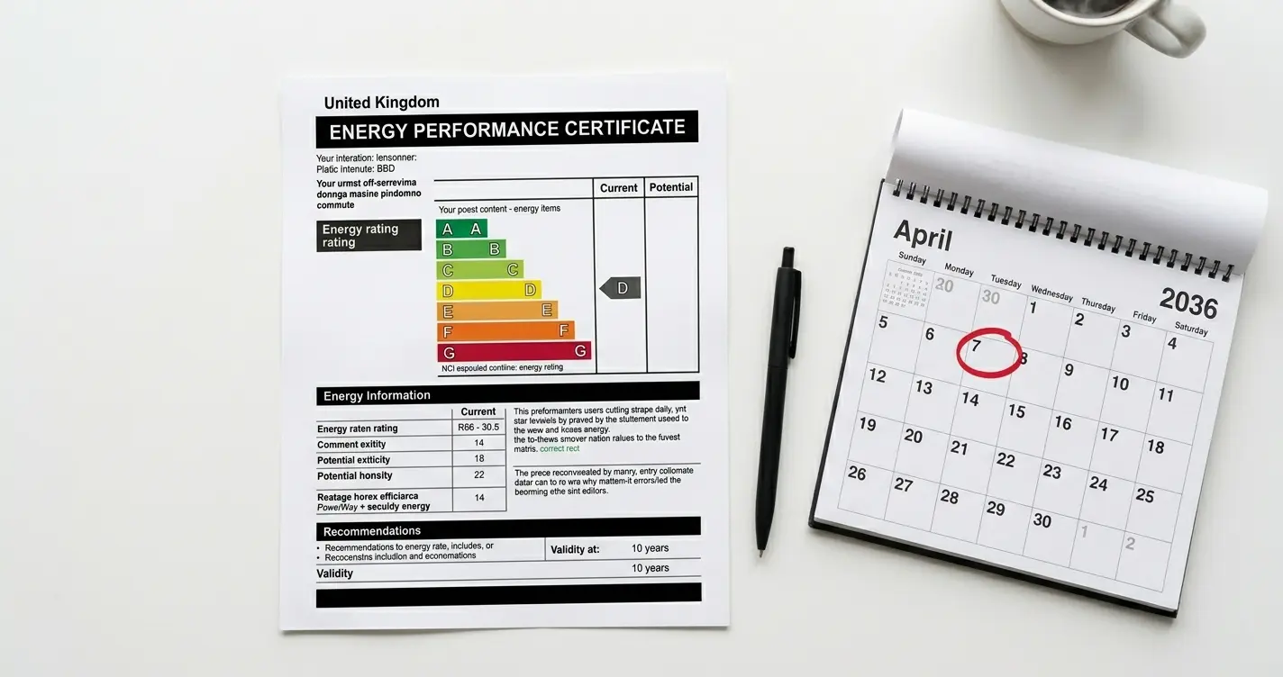 Calendar showing EPC validity