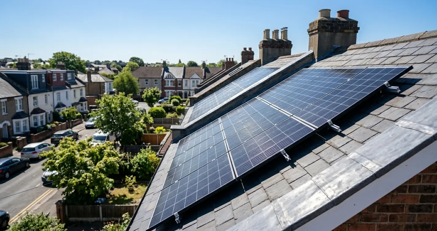 Solar panels on roof